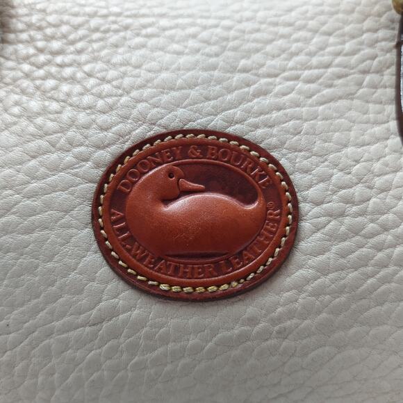 Dooney & Bourke Ivory Pebbled Leather Double Handle Satchel Bag -VTG Made in USA - Picture 3 of 16